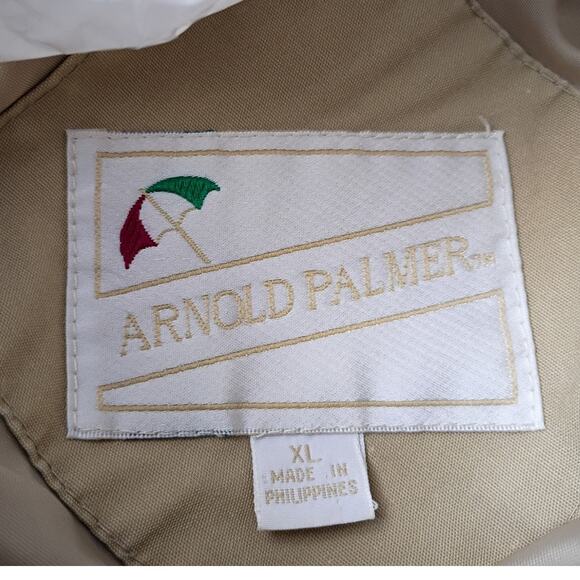 VNTG Arnold Palmer Khaki Golf Windbreaker XL Dadcore Preppy Heritage Sportswear - Picture 5 of 10